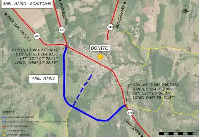 Governo de MS marca data de propostas para pavimentação do anel viário de Bonito (MS)