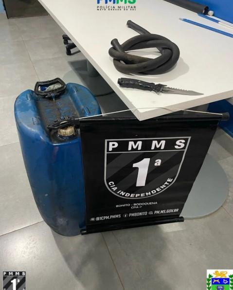 Polícia Militar prende homem por furto de diesel e ameaça em Bonito (MS)