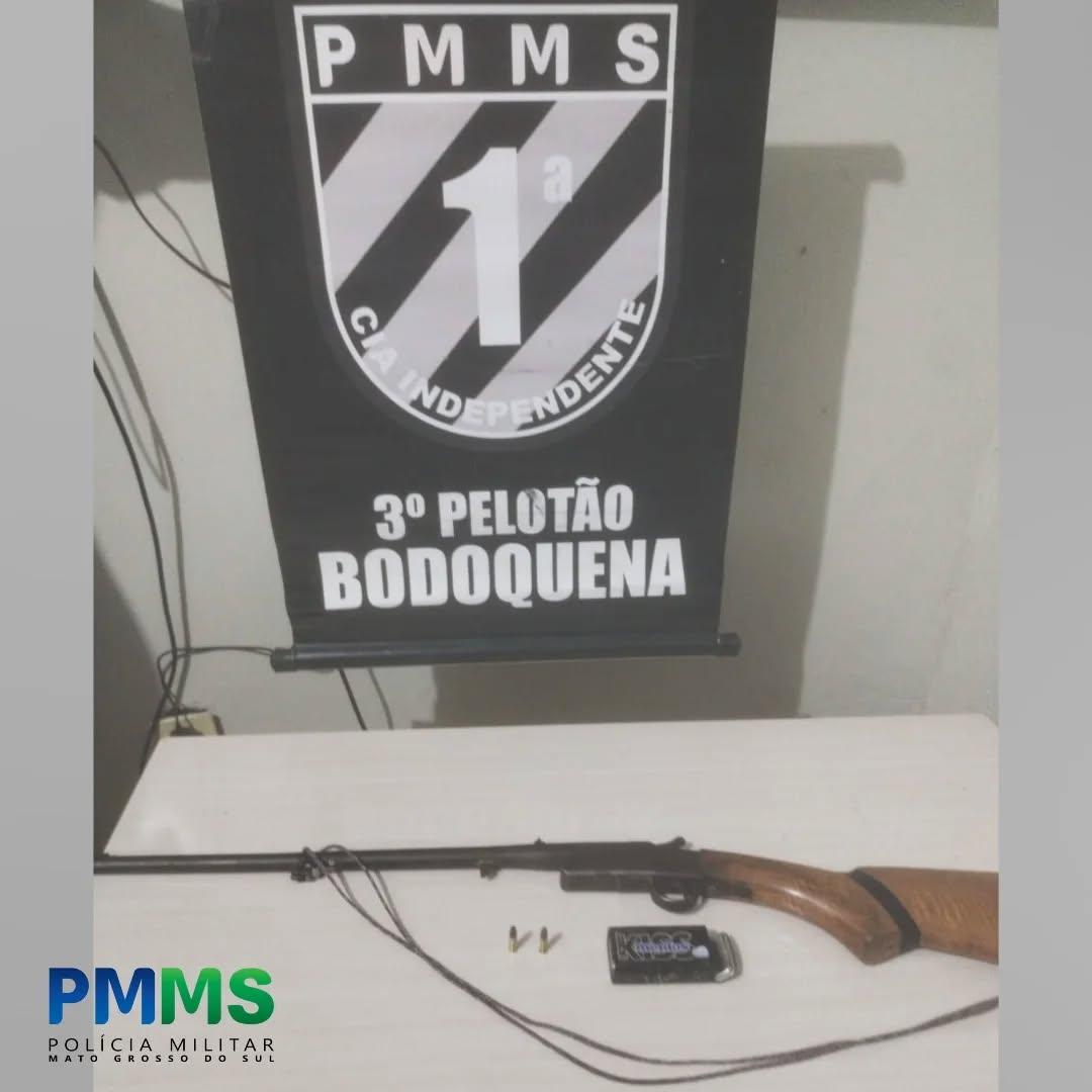 Homem é detido com arma de fogo após briga familiar em Bodoquena