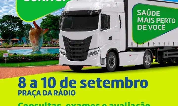 Carreta da Saúde leva consultas e exames especializados para Bonito em setembro